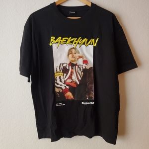 NEW SuperM K-Pop Baekhyun EXO Black AR Concert T-Shirt - Official SM Merch